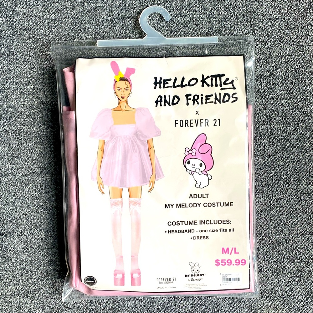 Hello Kitty & Friends Adult My Melody Costume - Size Med/Large - NWT